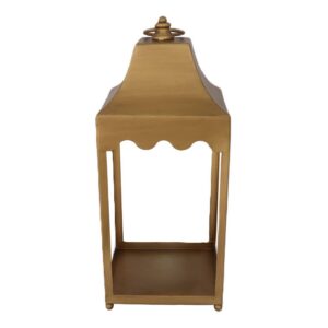 faire_b18_11 LNT104 Metal Lantern - Gold 6.5 inch X 6.5 inch X 18 inch Pk 2